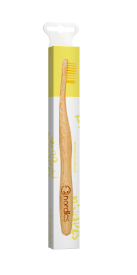 Nordics Bambusový kartáček na zuby se žlutými štětinami pro dospělé 1 ks