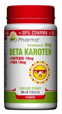 Bio Pharma Beta Karoten 6mg+Pantenol 10mg+PABA 10mg 30+9 tobolek