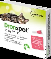 Dronspot 60mg/15mg střední kočky spot-on 2x0.7ml Dronspot 60mg/15mg střední kočky spot-on 2x0.7ml