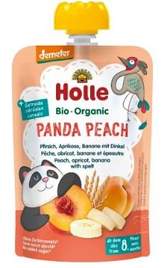 Holle Holle Bio Panda Peach kapsička – broskev s meruňkou, banánem a špaldou 100g 100 g