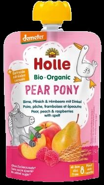 Holle Bio pyré - Blue bird- Hruška, jablko a borůvky s vločkami 100g