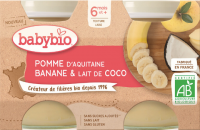 Babybio Jablko banán s kokosovým mlékem 2 x 130 g