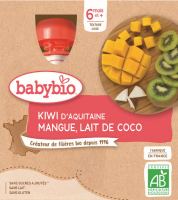 Babybio Kiwi, mango a kokos 4 x 90 g