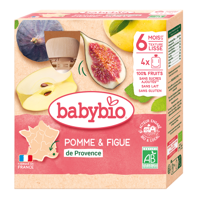 BABYBIO jablko fík 4 x 90 g