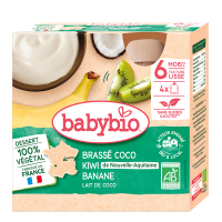 BABYBIO svačinka s kokosovým mlékem - kiwi a banán 4 x 85 g