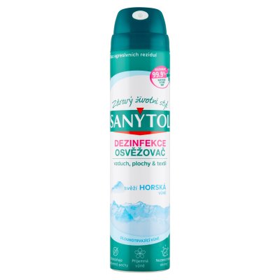 Sanytol Dezinfekční osvěžovač vzduchu, povrchů a textilií s vůní hor 300ml Sanytol Dezinfekční osvěžovač vzduchu, povrchů a textilií s vůní hor 300ml