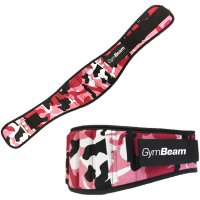 GymBeam Dámsky fitness opasek Pink Camo – velikost XS