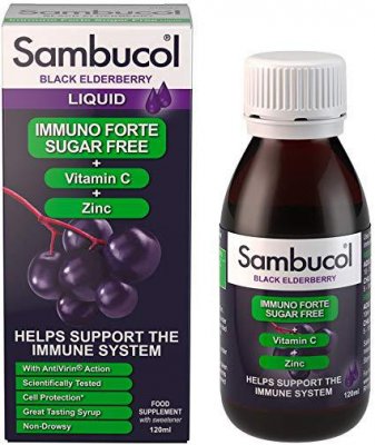 Sambucol Immuno Forte Sirup bez cukru + vitamin C + zinek 120ml