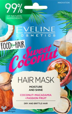 Eveline FOOD FOR HAIR – Vlasová maska Coconut 20ml