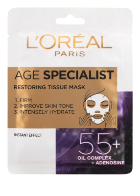 L´Oréal Paris Age Specialist 55+ obnovující textilní maska - L'Oréal Age Specialist 55+ obnovující textilní maska 30 g