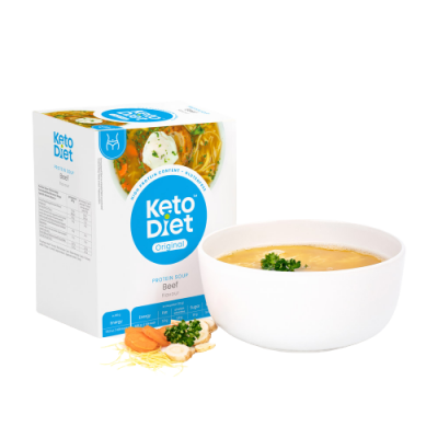 KetoDiet Proteinová polévka hovězí s nudlemi 7 porcí - KetoDiet Proteinová polévka hovězí s nudlemi 7 x 33 g