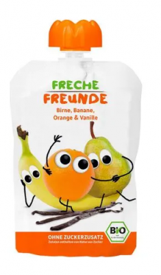 Freche Freunde BIO Ovocná kapsička hruška, banán, pomeranč s vanilkou 100 g
