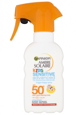 Garnier Ambre Solaire Sensitive Dětské mléko na opalování sprej SPF 50+ 200ml 1 x 200 ml