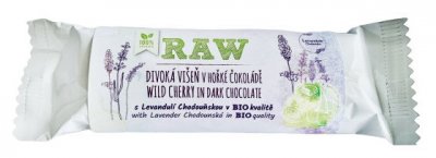 Organic Raw Snack Divoká višeň v hořké čokoládě s Levandulí Chodouňskou