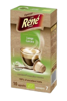 René Lungo Carrara BIO kompostovatelné kapsle pro Nespresso 10ks