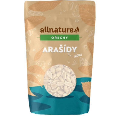 Allnature Arašídy loupané pražené nesolené 1000g