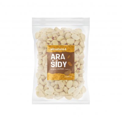 Allnature Arašídy loupané pražené nesolené 1000g