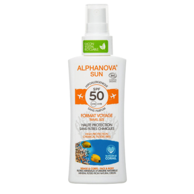 Alphanova BIO Opalovací krém ve spreji cestovní SPF 50 90g