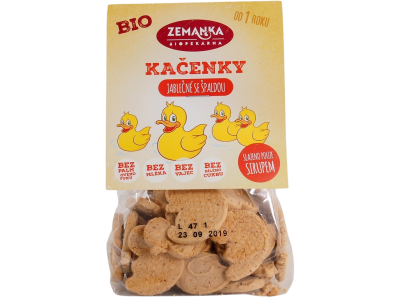 Zemanka BIO Jablečné kačenky se špaldovou moukou 100 g Zemanka BIO Jablečné kačenky se špaldovou moukou 100 g