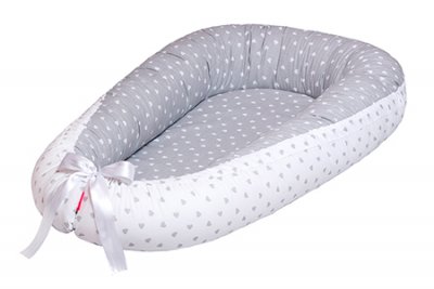 Scamp Hnízdo kokos Little heart white-grey