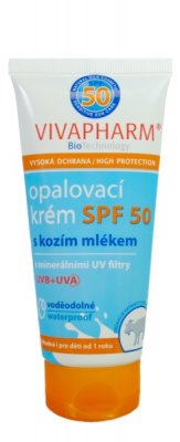 VivaPharm Opalovací krém SPF 50 s kozím mlékem 100ml
