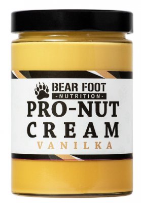 BF-Pro Nut Arašídové máslo s proteinem Vanilka 550g - Bear Foot Pro-Nut Cream arašídové máslo s proteinem vanilka 550 g