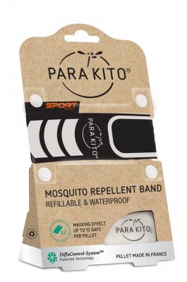 Parakito Sportovní náramek proti komárům černý + 2 náplně