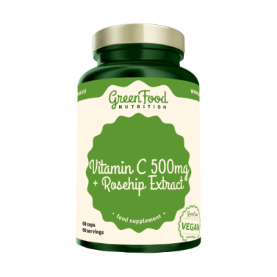 GreenFood Nutrition Vitamín C+ Extrakt ze šípků 60 kapslí