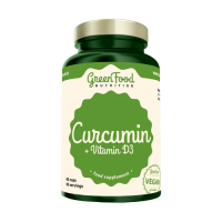 GreenFood Nutrition Curcumin + Vitamin D3 60 kapslí