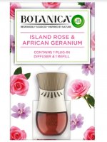 Botanica by Air Wick elektrický osvěžovač vzduchu - strojek a náplň - Exotická růže a africká pelargónie 19ml