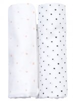 Plenka mušelínová BIO 2ks Pink and Black Dots 85x85cm - Motherhood Plenka mušelínová BIO Pink and Black Dots 85x85cm 2 ks