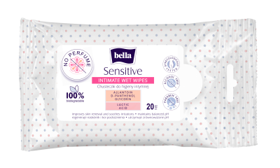Bella Sensitive intimní vlhčené ubrousky 20 ks Bella Sensitive intimní vlhčené ubrousky 20 ks