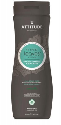 ATTITUDE Super leaves Přírodní pánský šampón & tělové mýdlo (2v1) s detoxikačním účinkem - proti lupům 473ml