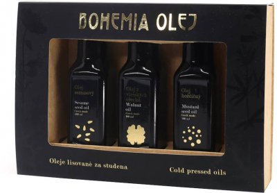 Bohemia olej Dárkový set LZS olejů - sezam, vlašský ořech, hořčice 3x100ml