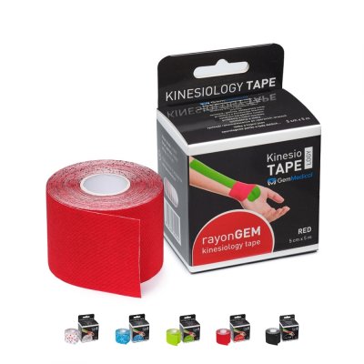 GM rayon kinesiology tape hedvábný 5cm x 5m red