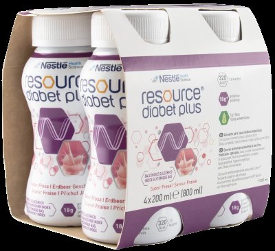 Resource Diabet Plus Jahoda 4x200ml Resource Diabet Plus Jahoda 4x200ml