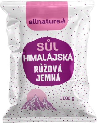 Allnature Himalájská sůl růžová jemná 1000 g Allnature Himalájská sůl růžová jemná 1000 g