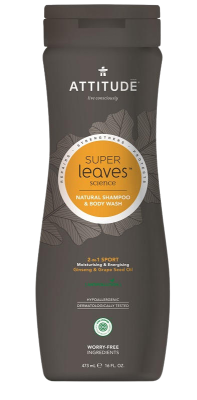 Přírodní pánský šampón & tělové mýdlo (2 v 1) ATTITUDE Super leaves s detoxikačním účinkem - normální vlasy 473 ml Přírodní pánský šampón & tělové mýdlo (2 v 1) ATTITUDE Super leaves s detoxikačním účinkem - normální vlasy 473 ml