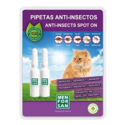 Menforsan Antiparazitní pipety proti blechám a klíšťatům pro kočky 1,5ml Menforsan Antiparazitní pipety proti blechám a klíšťatům pro kočky 1,5ml