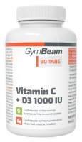 GymBeam Vitamín C+D3 1000IU 90 tablet