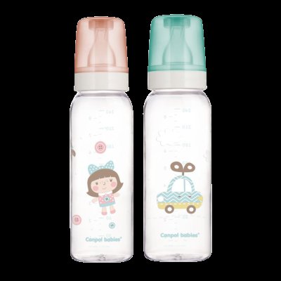 Canpol babies Láhev skleněná s potiskem 240ml