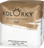 Kolorky Deluxe Velvet Pants Jednorázové kalhotkové eko plenky - wild - L (8-13 kg) 19ks