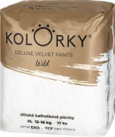Kolorky Deluxe Velvet Pants Jednorázové kalhotkové eko plenky - wild - XL (12-16 kg) 17 ks
