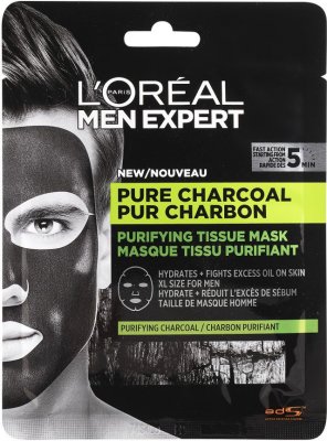 L'Oréal Paris Men Expert Pure Charcoal textilní maska 32 g