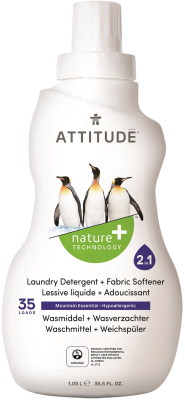 ATTITUDE Prací gel a aviváž (2v1), s vůní Mountain Essentials (35 dávek) 1050ml
