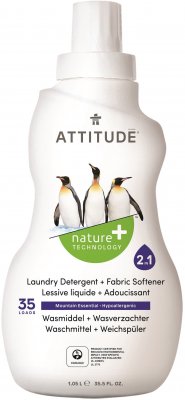 ATTITUDE Prací gel a aviváž (2v1), s vůní Mountain Essentials (35 dávek) 1050ml