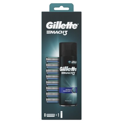 Gillette Mach3 náhradní hlavice 8ks + Mach3 Sensitive gel 200ml