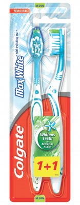 Colgate Zubní kartáček Max White střední 1+1