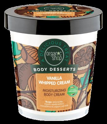 Organic Shop, Vanilka & Bambucké máslo,Tělový krém,450ml