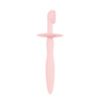 Canpol babies silikonový zubní kartáček kousátko s ochr. štítkem růžový